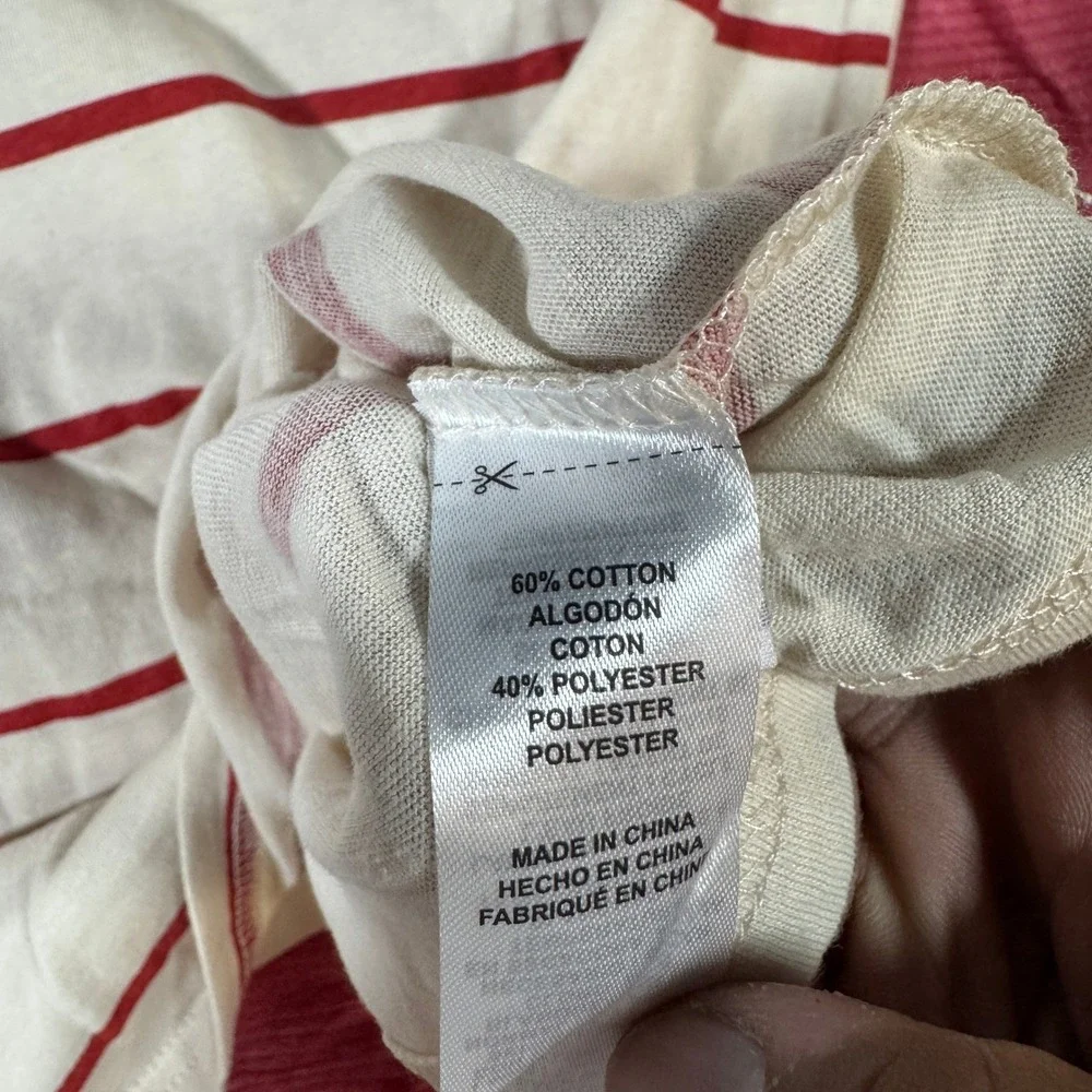 Unionbay Kids Youth Hoodie and Striped Tee Set Pink Cream Red Size M 10/12